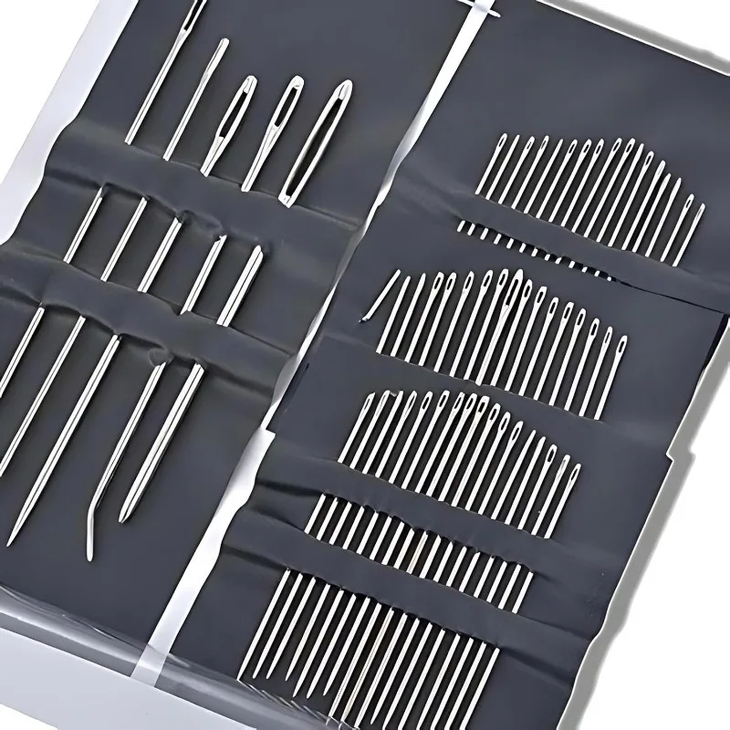 Stainless Steel Big Eye Hand Sewing Needles Set with Different Sizes for Sewing Needlework Embroidery Needles