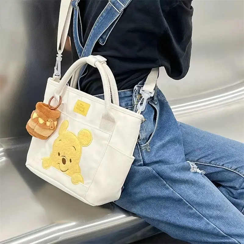 Disney Pooh Bear New Women\'s Handbag Luxury Brand Women\'s Shoulder Bag High Capacity Cartoon 2-Piece Canvas Bag High Quality