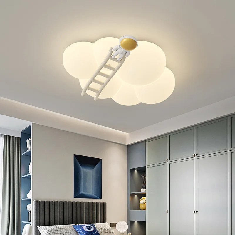 White Cloud Lamp Romantic Children's Room Ceiling Lights Mini Astronaut Kitten Puppy LED Nursery Boy Girl Bedroom Ceiling Lamps