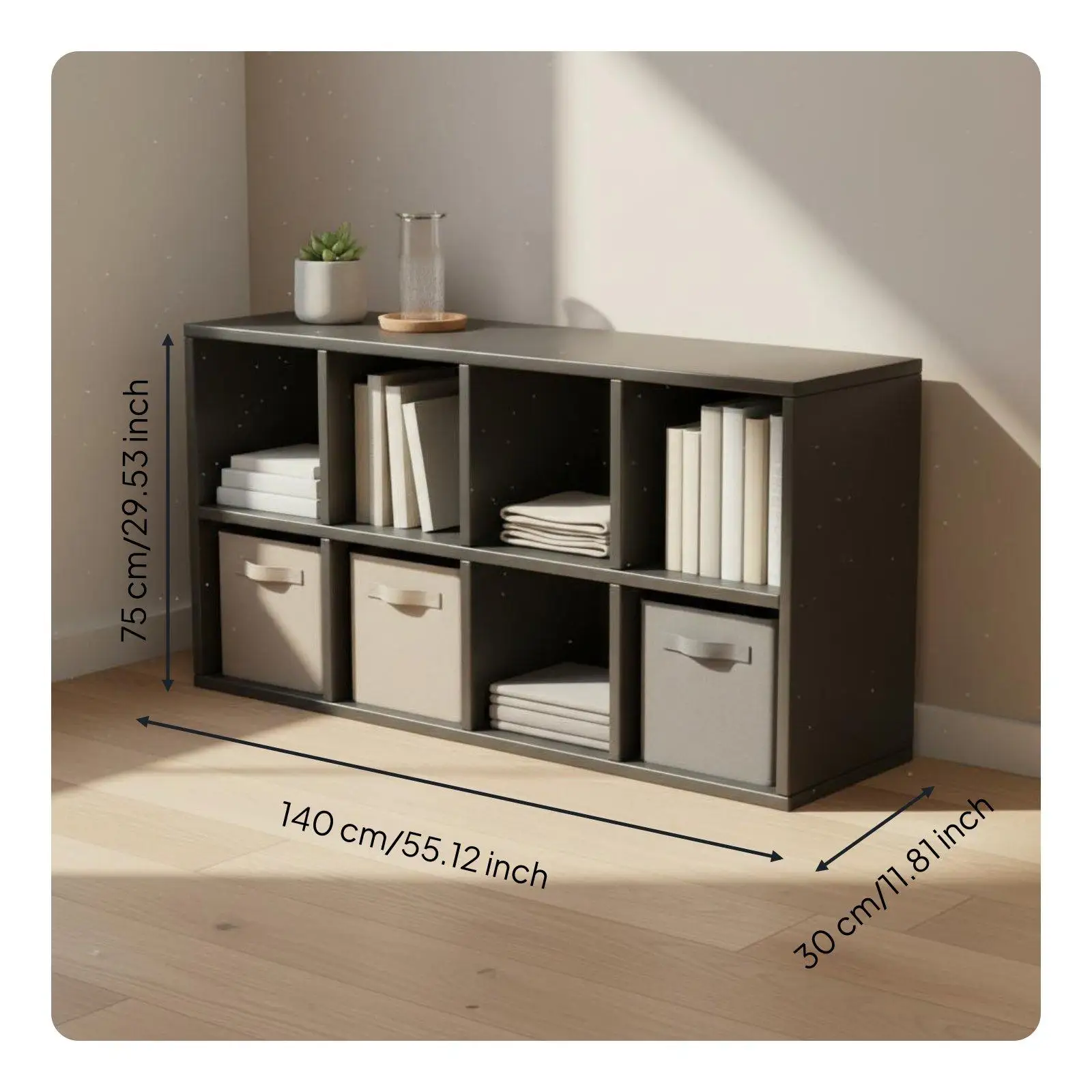 Furniture Storage Cabinet with Open Shelves for Dining Room Kitchen Organizer Cube Shelf Unit Modular Bookcase Sturdy Design