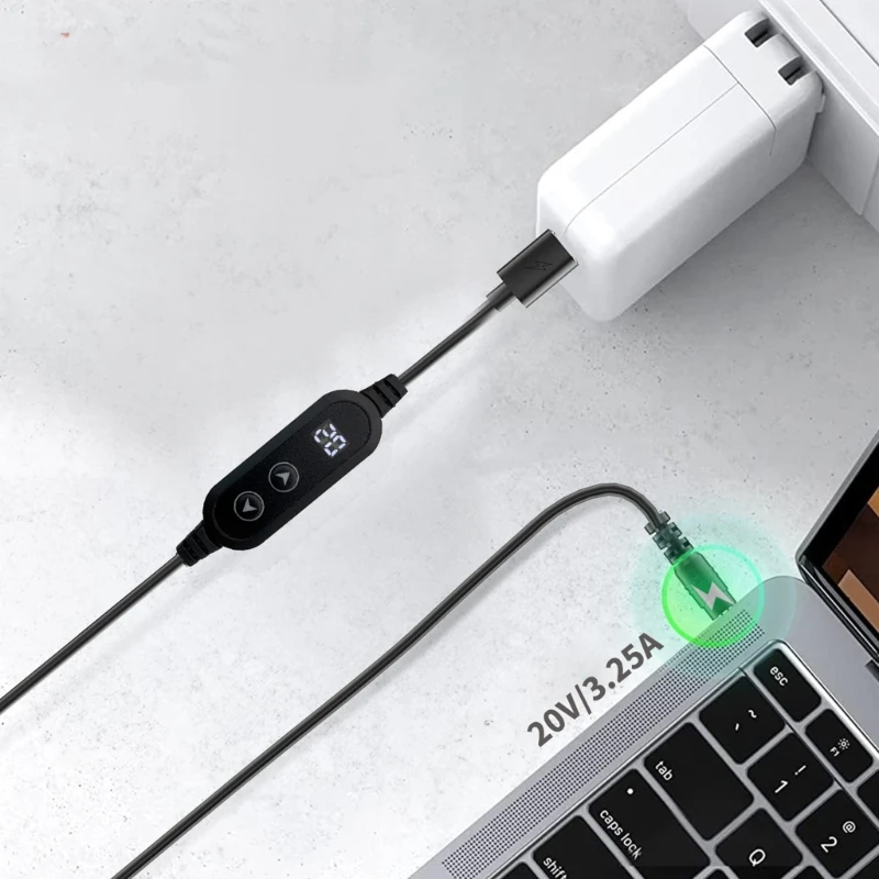 Multiple Voltages Type C To DC5525 Charging Cable Cord 3A for Modems Notebook