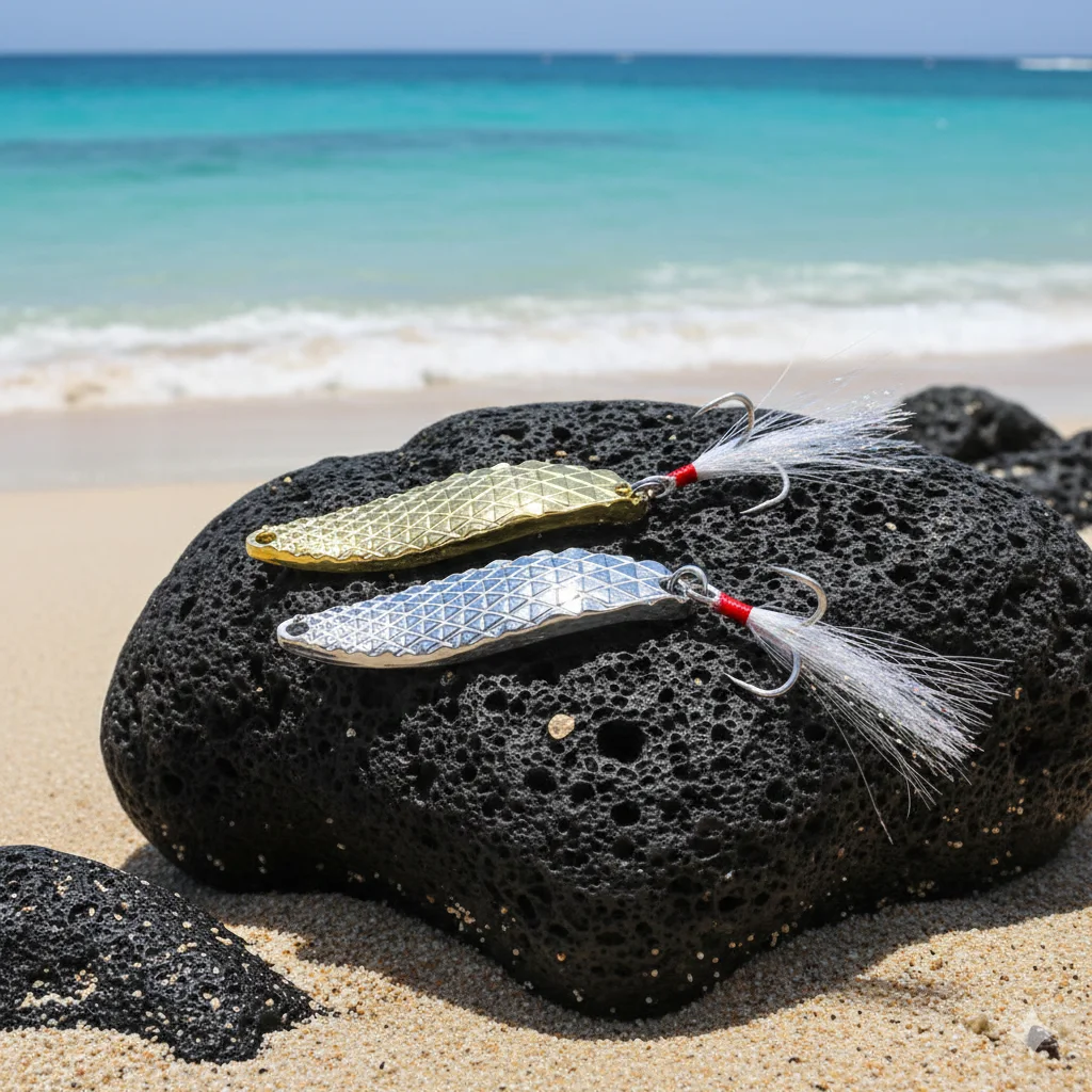 Señuelo cuchara metálica leech escamas piña para lucio y lubina