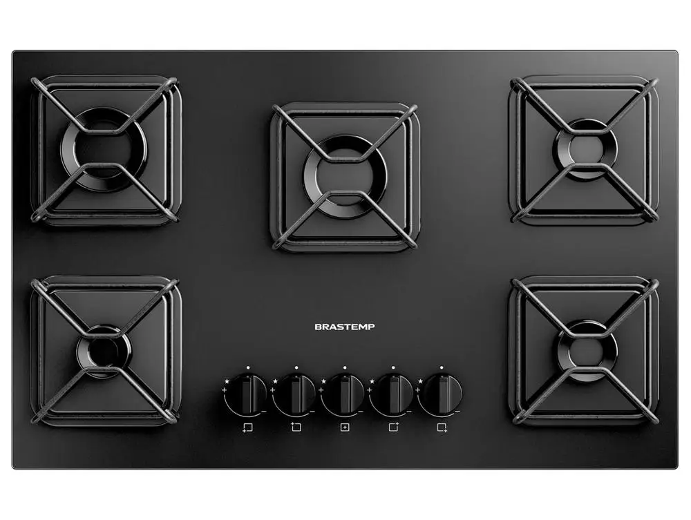 Cooktop 5 Bocas a Gás Brastemp GLP Preto Superautomático BDD75BE - Bivolt