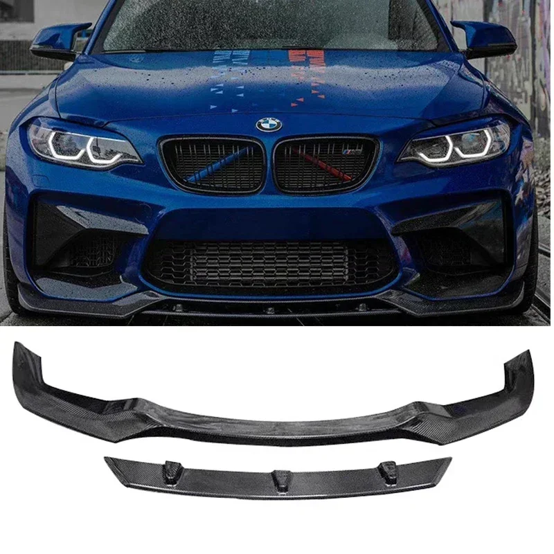 

Hot Sell F87 M2 Carbon Fiber Frp Front Bumper Lip Splitter for Bmw F87 M2 v Style Car Body Kit 2014 2015 2016 2017 2018