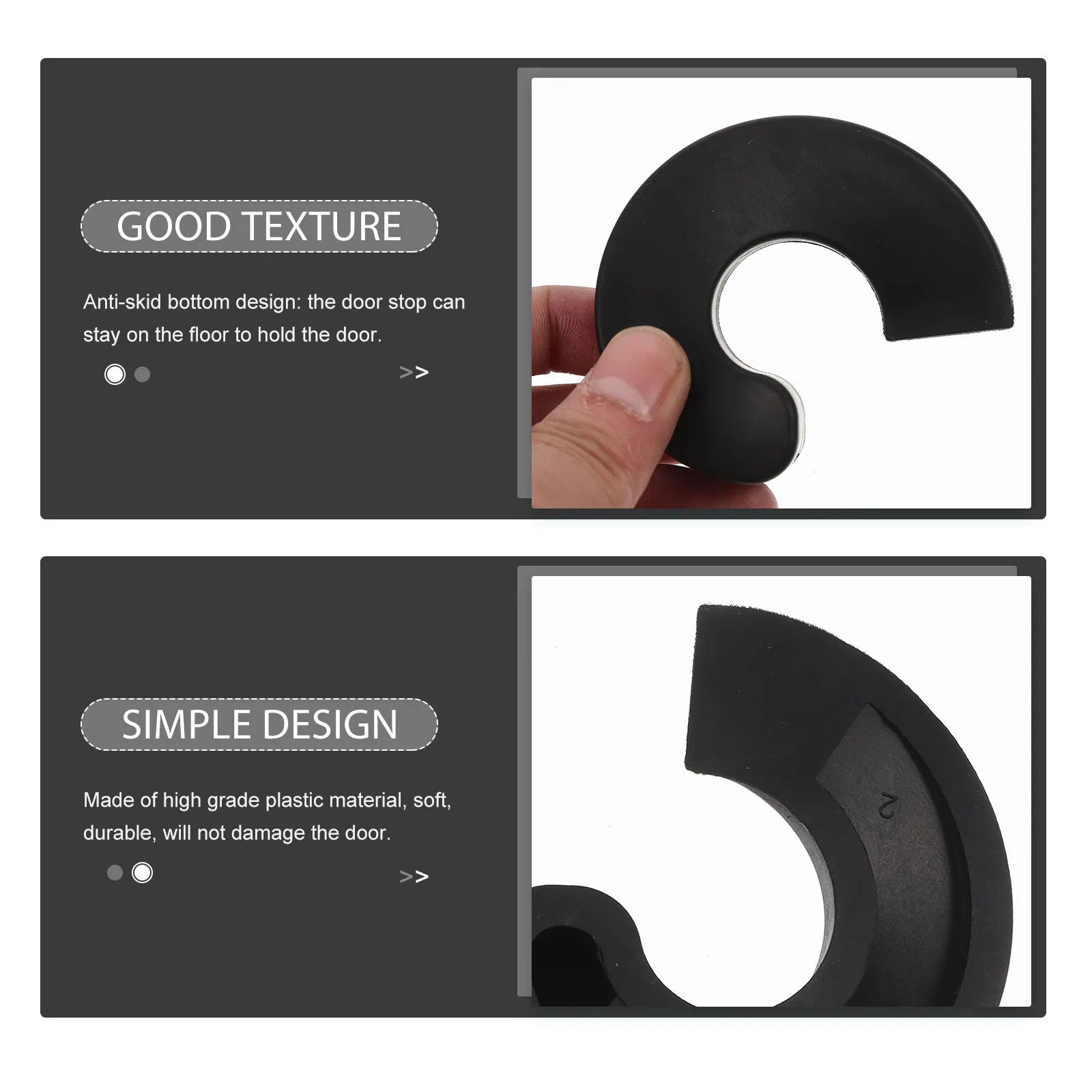 

2pcs Wedge Half Circle Silent Nonslip Plastic Stop Anti-S Heavy Duty Door Block Mute Stopper For Safety Silent