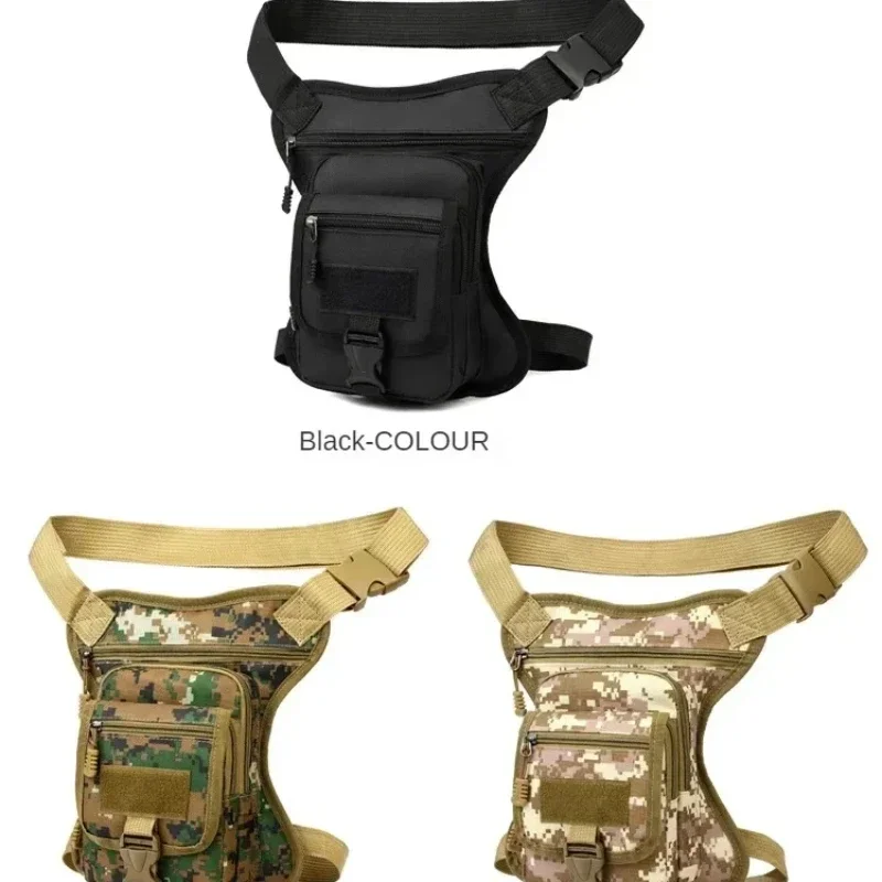 ‌Military-Grade Motorcycle Thigh Bag – Waterproof Camo Leg Pack with MOLLE & Quick-Release Straps