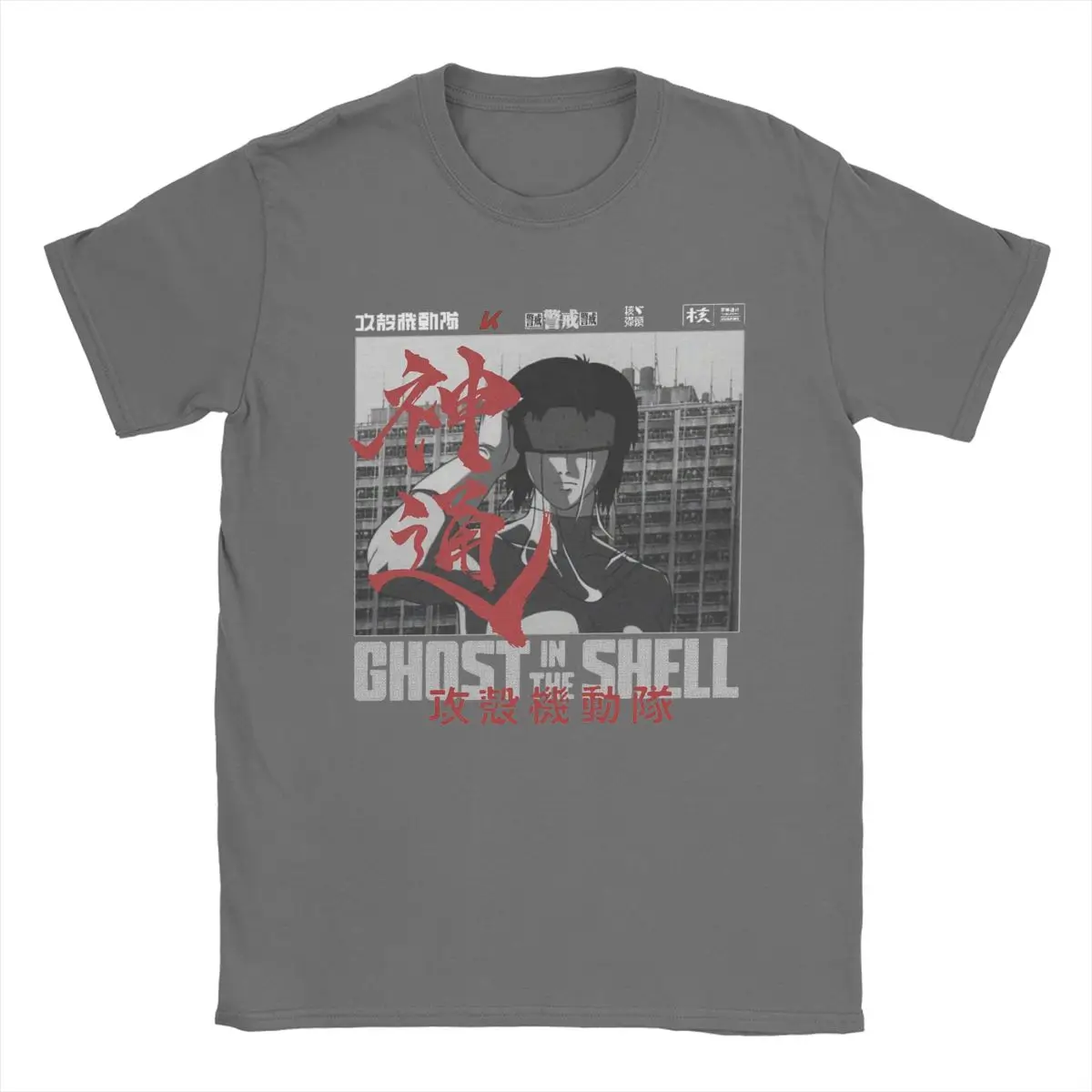 เสื้อยืดลายอนิเมะ Kusana Motoko จาก Ghost in the Shell สำหรับผู้หญิง ผ้าฝ้ายแท้ คอกลม แขนสั้น ดีไซน์ดั้งเดิม