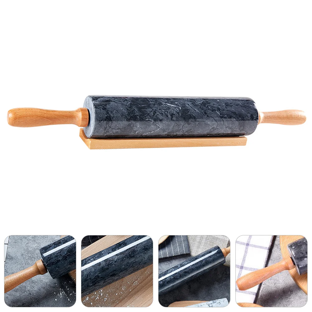 

The Gift Marble Rolling Pin Dough Roller Wooden Handle Stick Cooking Baking for Kitchen Pastry