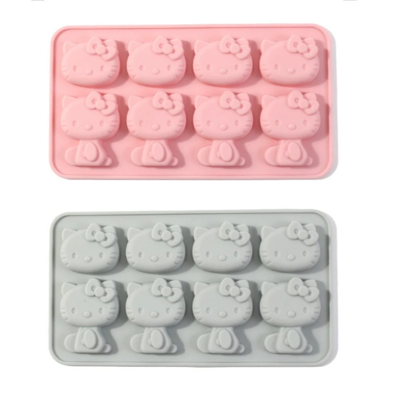 

Hello Kitty Dessert Chocolate Cake Abrasive Tool Cute Cartoon 8-connected Household Hand-baked Food Grade Silicone Abrasive Tool