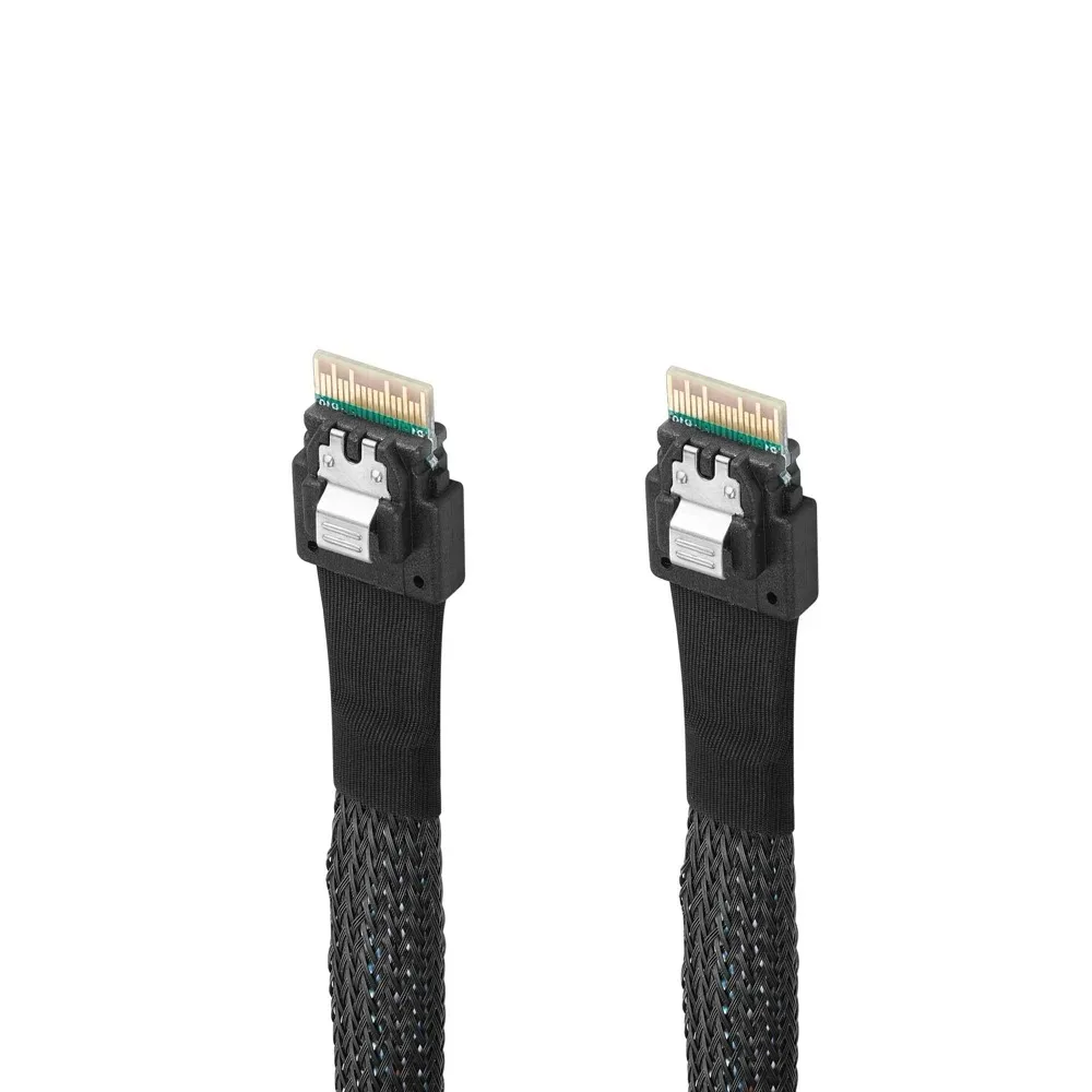 SFF-8654 Slim SAS Target to PCI-E Slimline SAS 4.0 SFF-8654 4i 38pin Host Mini SAS Cable,0.5m 1m