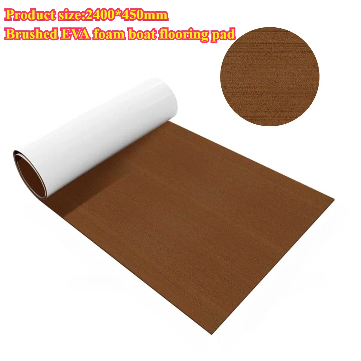 

2400x450mmx5mm Brushed EVA Foam Boat Flooring Pad Non-Slip Marine Deck Mat Boats Yachts Faux Teak Decking Sheet Pad Accessories