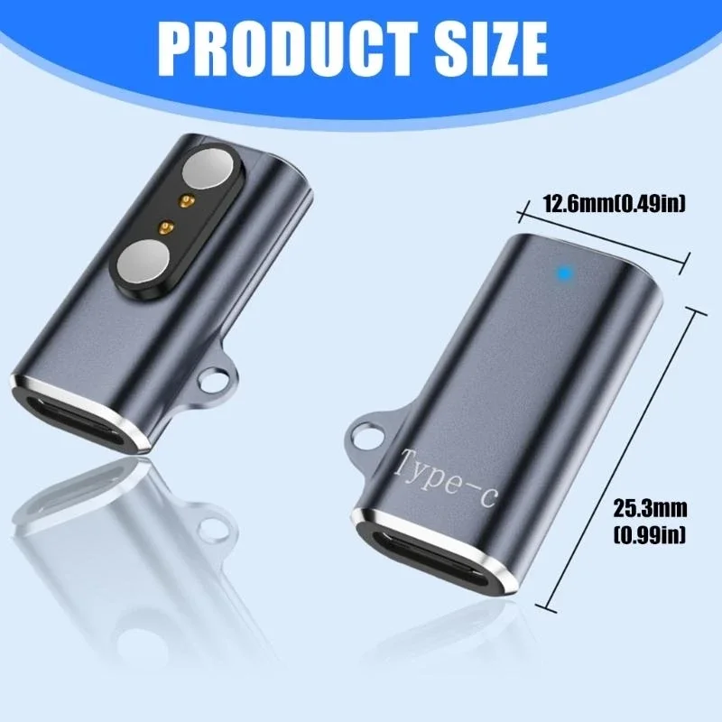Charging Connector for Smartwatch 601E, Designed As a Type C to 2Pin Adapter with 2.8Mm Spacing