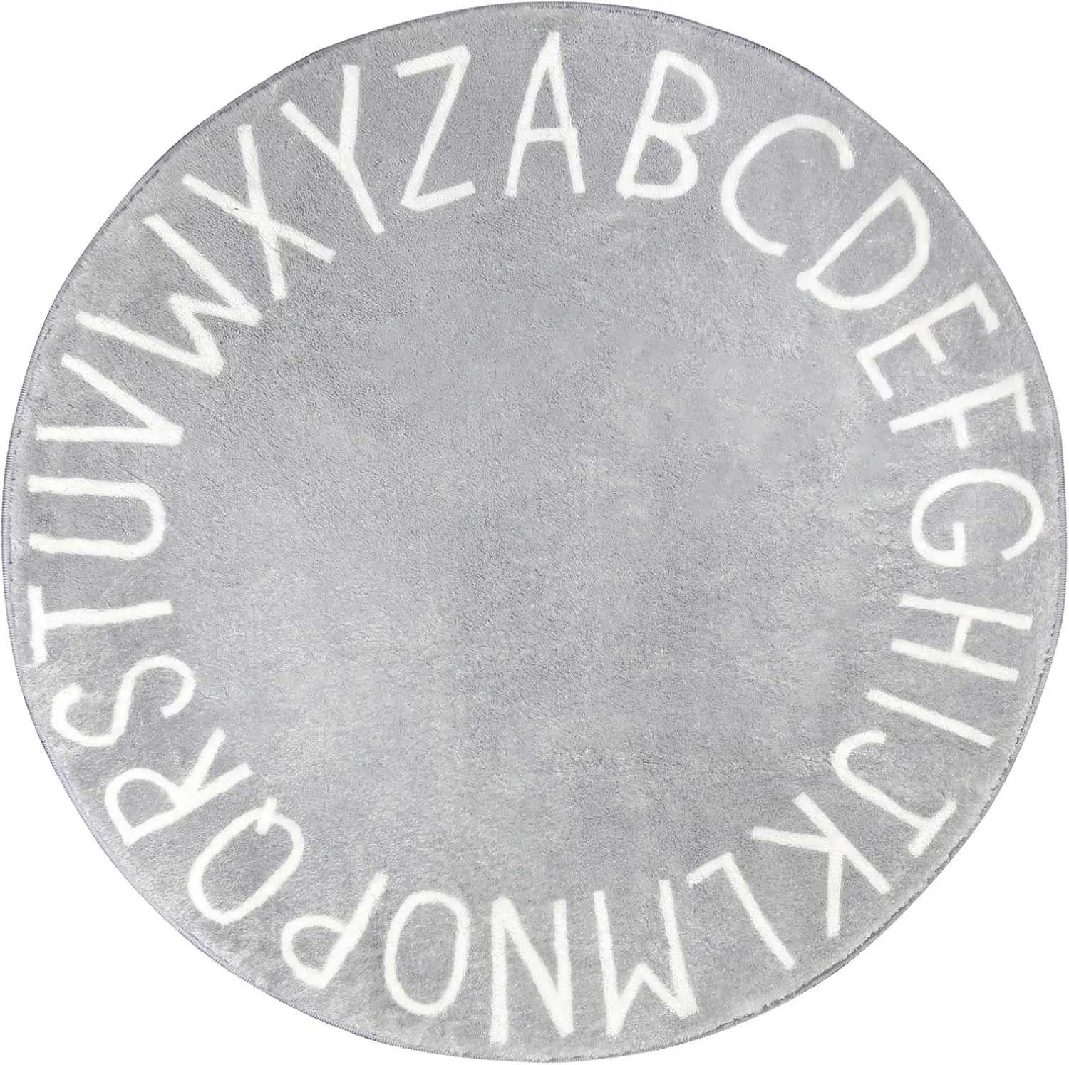 Educational Round Alphabet Rug Play Mat for Nursery Decor Classroom Kids Learning Carpet Baby Gift polyester Plush Durable Home