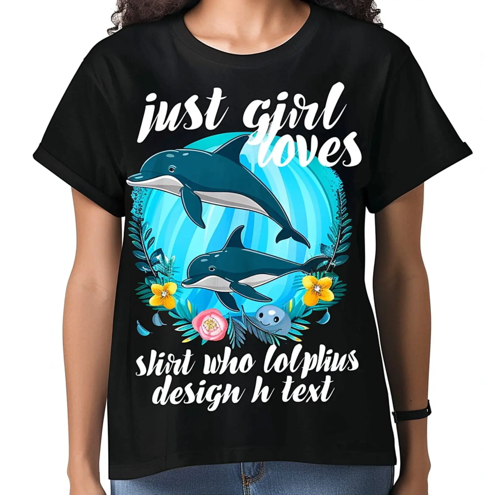 

Stylish Black Tee for Dolphin Lovers Unique Design