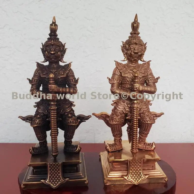 Exquisite copper statue of a god famous Thao Vetsuwan Yaksa god Thailand temple monks family exorcise evil spirits expel demons