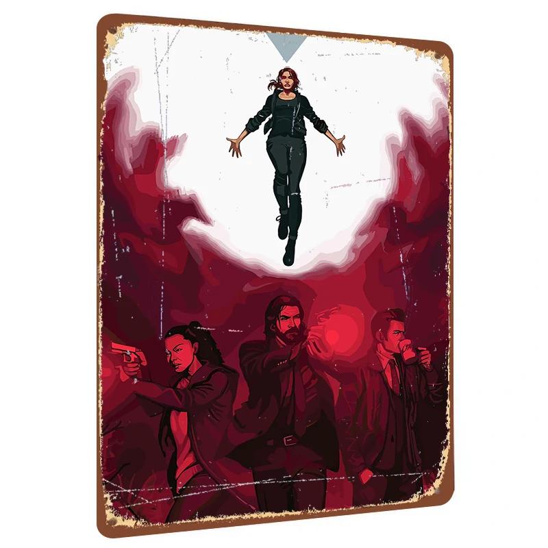 Dark Style Character Suspension Art Metal Tin Painting Living Room Bedroom Decor Wall Art Home Decoration