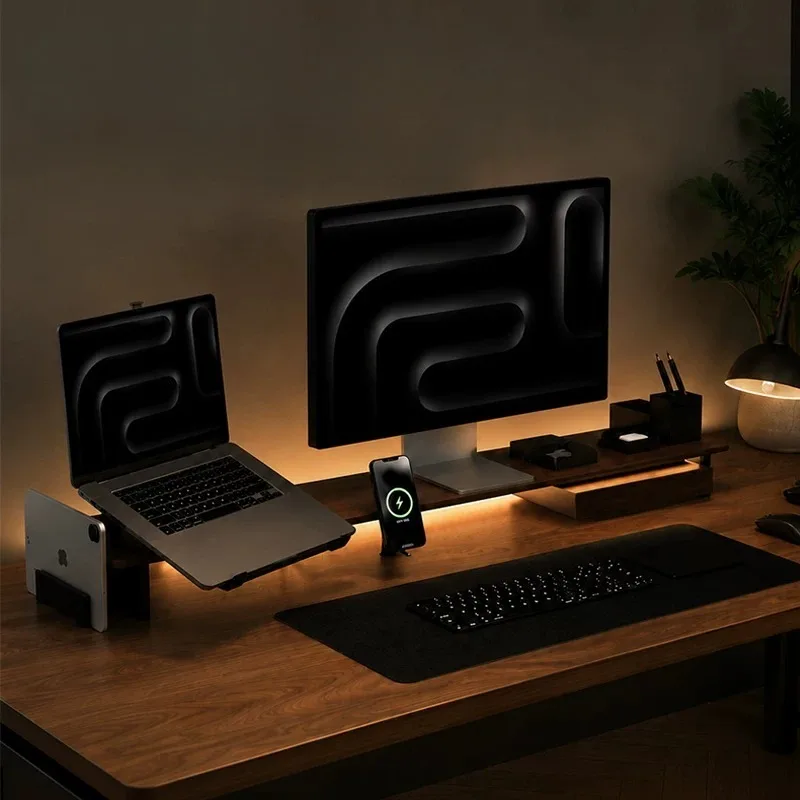 Wooden Z30 Pro Monitor Holder Modular Desktop Monitors Organizer Riser Stand Office Table Computer Storage Bracket Monitor Base