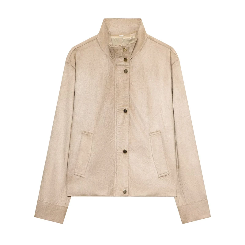 

Women's Jackets Coats Autumn Winter Fashion Stand Collar Long Sleeve Coats Casual Female Outerwear Chic Tops