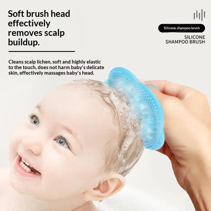 2pcs Set Infant Silicon Head Massager Fetal Head Fat Comb Toddler Bathing Soft Comb Newborn Hair Cleaning Baby Care Accessories