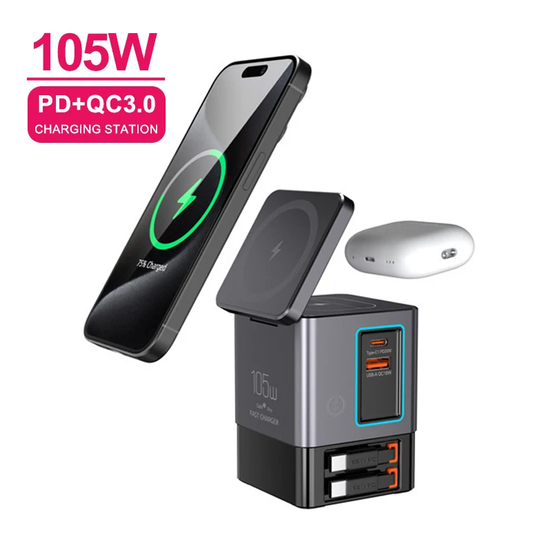 caricatore-wireless-magnetico-6-in-1-da-105w-per-iphone-e-airpod-stazione-di-ricarica-con-cavo-usb-c-retrattile