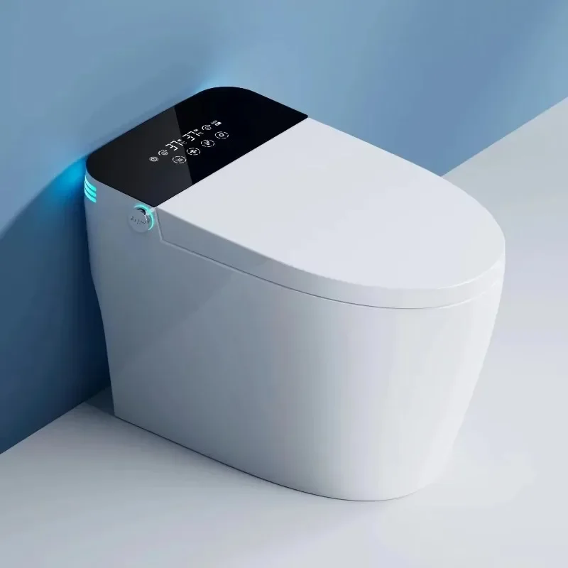 One Piece Ceramic Smart Bidet Toilet Heated Seat Auto Flush Foot Sensor Flush Warm Air Dryer Night Light Automatic  Toilet