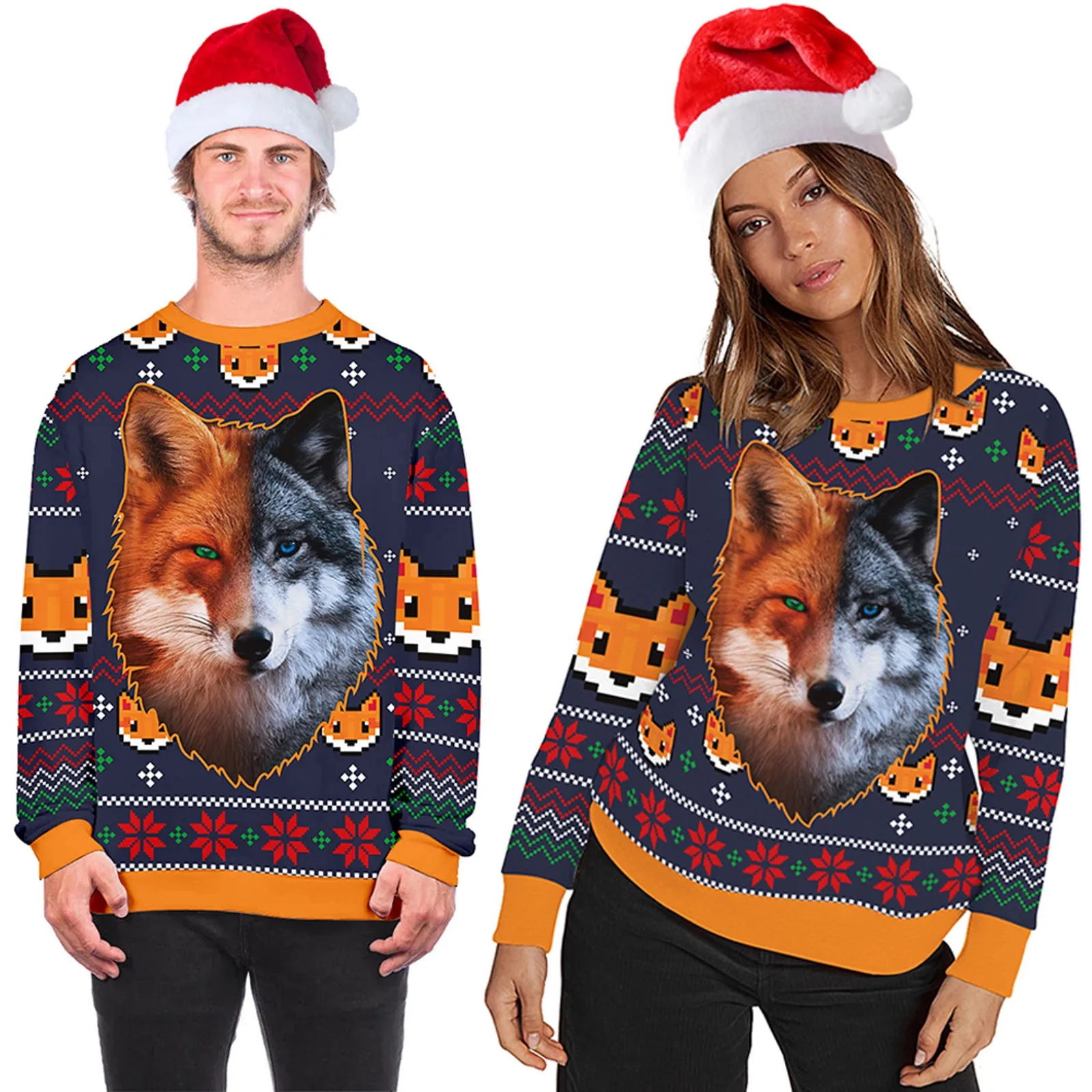 

Unisex Fashion Animal Dog Print Sweatshirt Men Women Christmas Print Pullover Tops 2023 Harajuku New Long Sleeve O-Neck Clothing