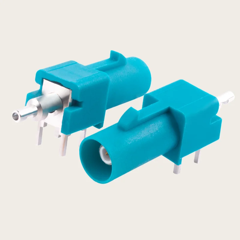 1pcs FAKRA-JWE aqua blue Z-type vehicle connector connector is suitable for RG178 RG174 RG316 Cable
