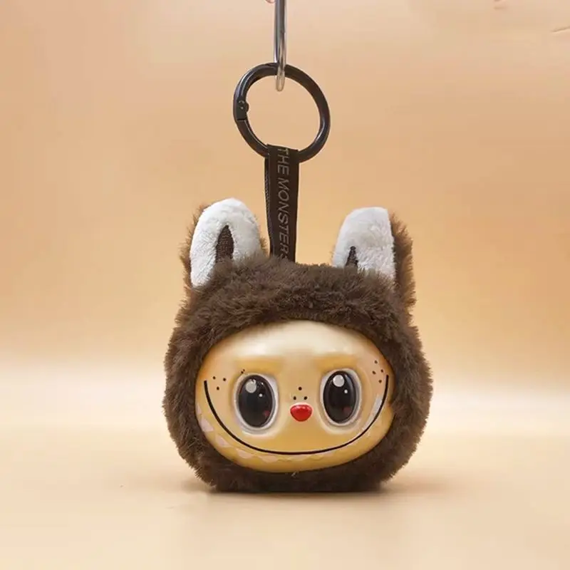 New Labubu Blind Box Vinyl Plush Head Keychain Pendant Cute Monster Plush Doll Bag Fashion Pendant Birthday Gift Model Kids Toy