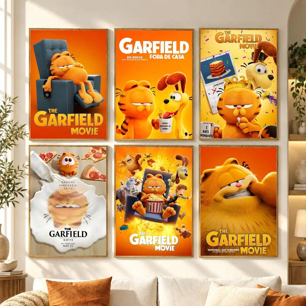 Retro Cat Cartoon G-Garfield Poster Premium Modern Waterproof Wall Art Pictures for Bedroom Living Room Bar Decor