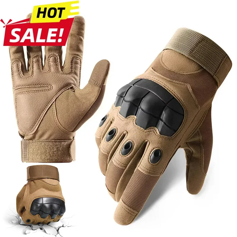 New Motorcycle Gloves Men Tactical Hunting Shooting Knuckle Protection Sports Full Finger Cycling Bike Gloves Women Bicycle