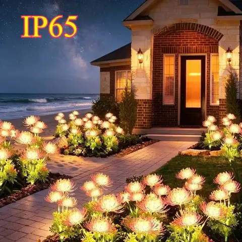 Luci Solari a Forma di Giglio Ragno per Giardino, Villa e Paesaggio, Lampada Ornamentale Impermeabile da Esterno IP65 LED