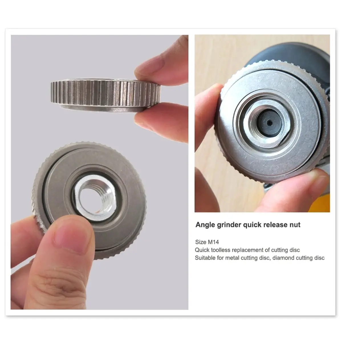 【50% OFF】Angle Grinder M14/10Thread Inner Outer Flange Nut Set Quick Release Locking Nut for M10