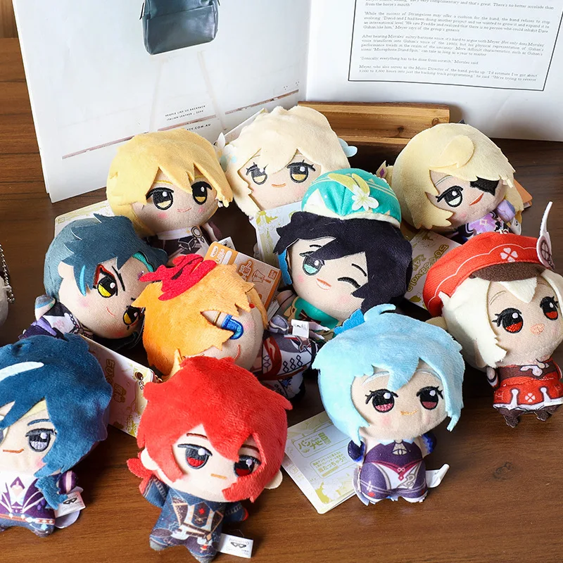 10CM Impact Tartaglia Kaeya Diluc Venti Xiao Klee peluche pendentif jouet Mini porte-clés poupée sac à dos accessoire pour cadeau