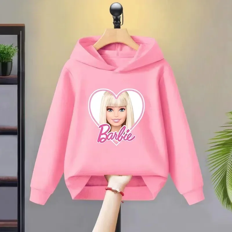 

Barbie children's hoodie Disney cartoon print autumn winter long sleeve sweatshirt Boys girls Kawaii casual top birthday gift