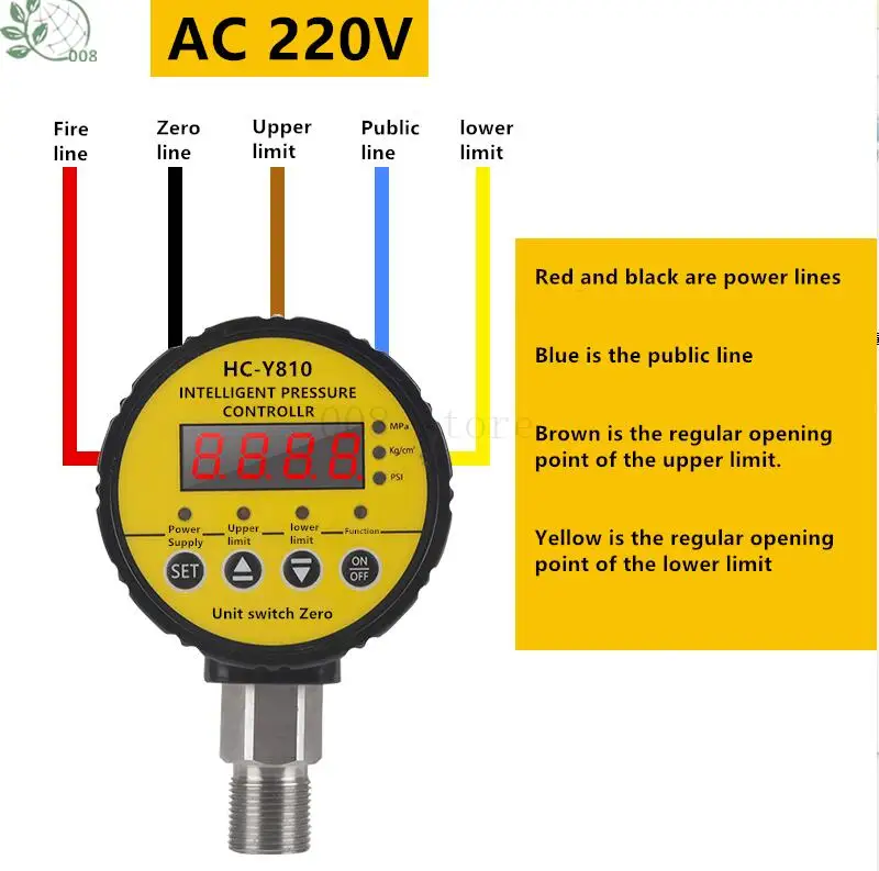 Manometro digitale per acqua con contatto magneticamente assistito resistente agli urti 0-1,6/0,6/40 MPa Controller per vuoto