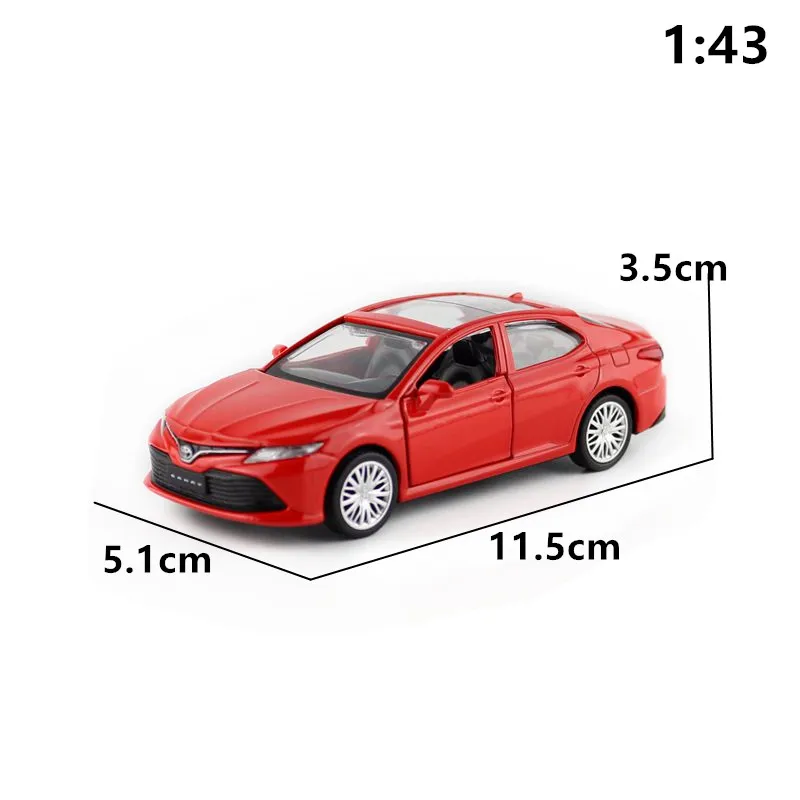 Diecast Metal Toy Model 1:43 Toyota 2017 Camry Car Pull Back Doors Openable Educational Collection Gift Kid Match Box