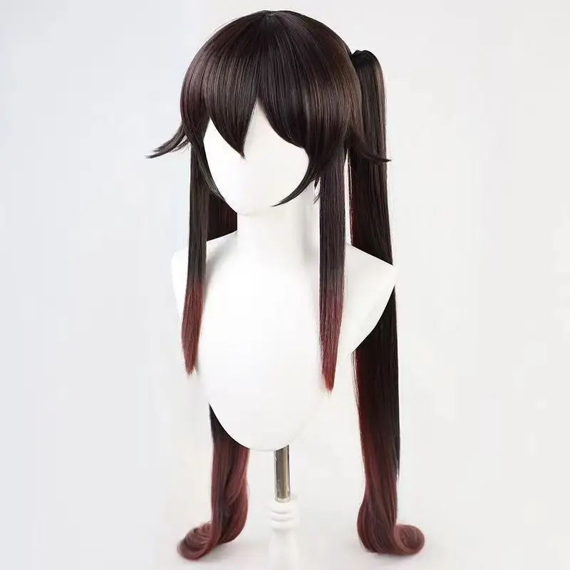 Genshin Impact Hu Tao Cosplay Wig Matte Heat Resistant Synthetic Wig With Wig Cap for Halloween Carnival Comic Con Role Play