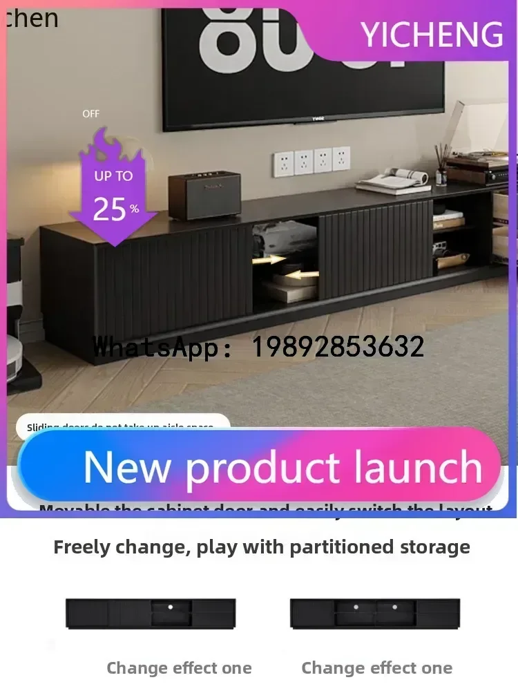 

Z12- Solid Wood TV Cabinet Living Room Simple Modern Black Wall Floor TV Cabinet