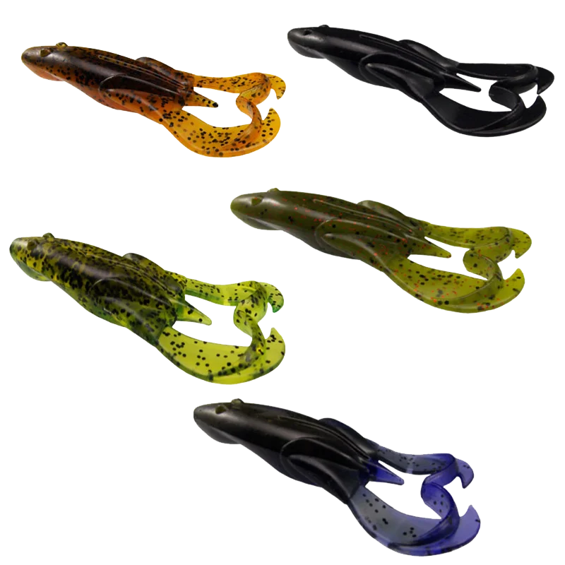 

ESFISESFISHING Flapper Frog 75mm 6pcs Top Water Pesca Soft Silcone Bait Isca Artificial Fishing Lures Tackle Wobble Double Tails