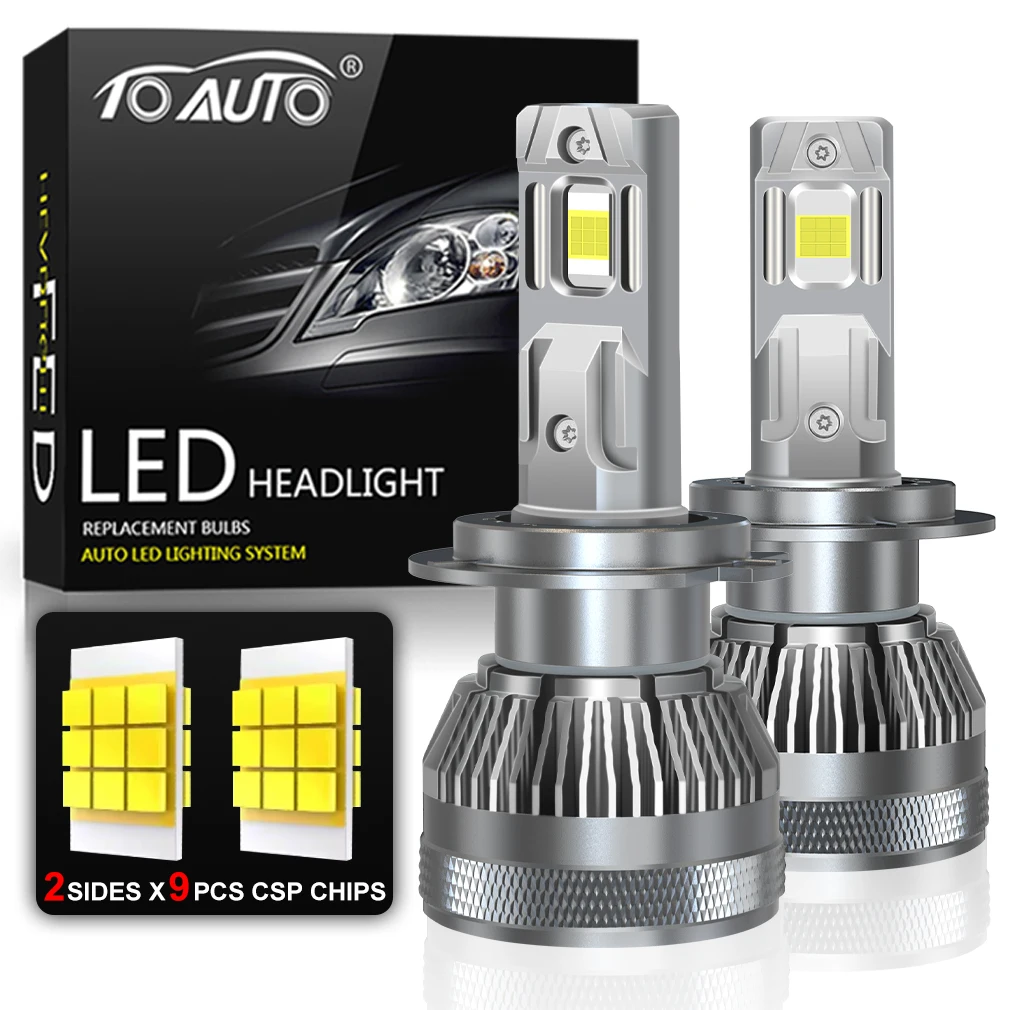 

TOAUTO H4 LED Headlight Canbus H7 LED Light Bulbs H1 H11 9005 9006 Car Turbo Lamp 120W 30000LM Headlight Auto Lamp 6500K 12V
