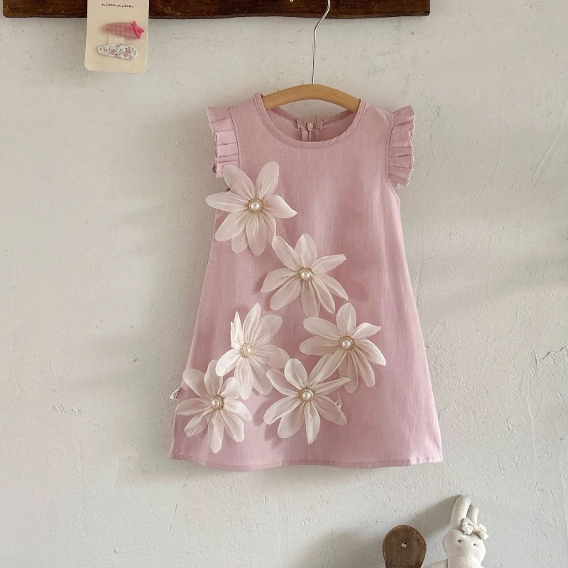 

New Summer Fashion Baby Clothes Children Girls Sleeveless Dress Infant Clothing Toddler Casual Cute Costume Kids Sportswear