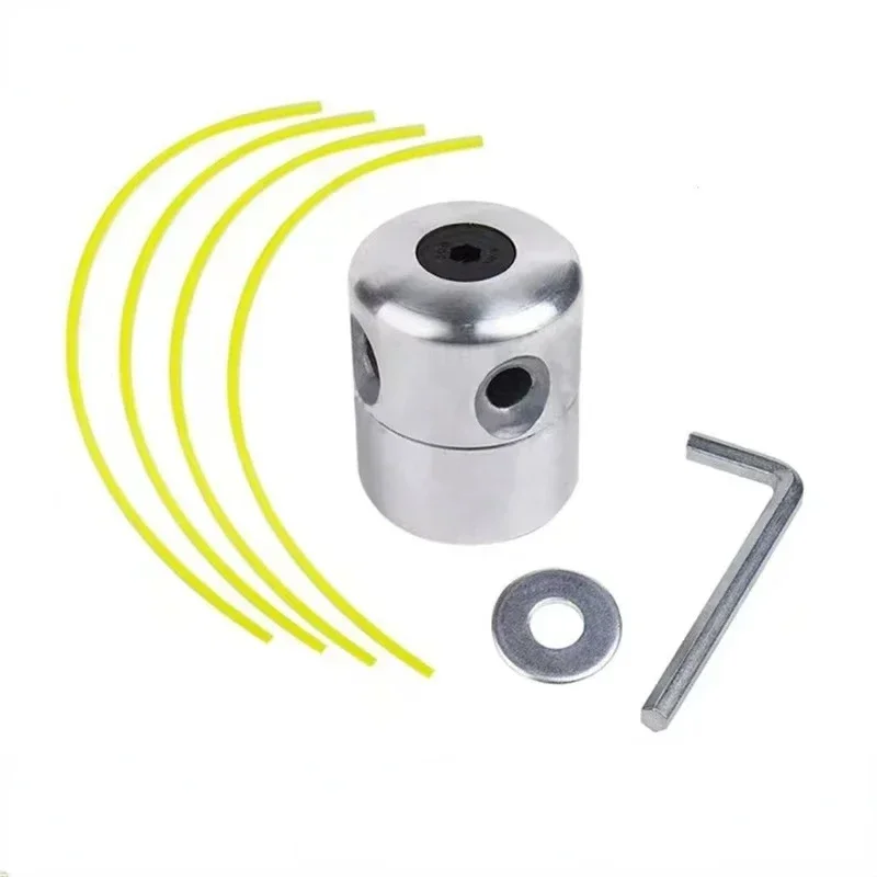 Universal Aluminum Trimmer Head with Four Trimmer Lines for Brush Cutter Grass Trimmer Head Replacement Tool Part