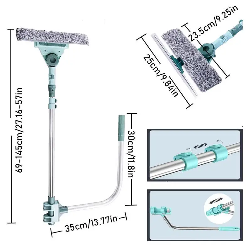 Extendable Window Glass Washer Telescopic Adjustable Window Scrubber Cleaning Tool with Extension Pole Household tool Dust Wiper