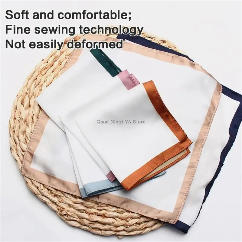 5Pack Luxurious Pocket Squared Handkerchief Colorful Sport Paisleys Women Head for Every Occasion