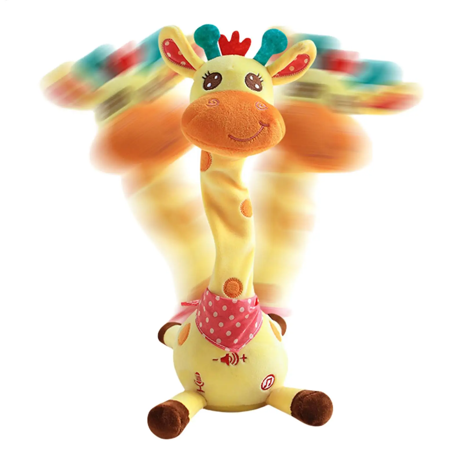 Cute Dancing Talking Giraffe Toy Repeating What You Say with 10 Songs Adjustable Volume Swaying Dancing Giraffe Musical Glowing