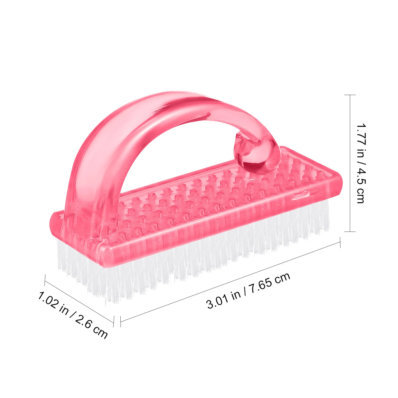 6pcs Plastic Nail Brush Handle Grip For Fingernail Cleaning Pedicure Manicure Tool Dust Remover Scrubber Bathroom Kitchen Travel