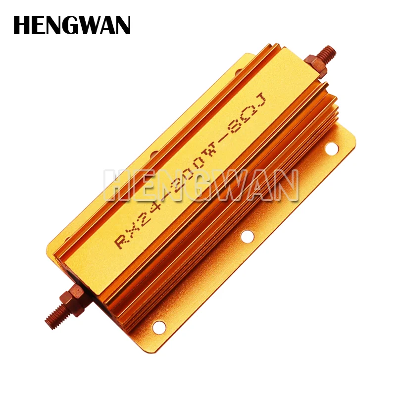 

200W RX24 Aluminum Power Metal Shell Case Wirewound Resistor 0.1-1K 0.15 0.2 0.5 1 2 4 6 8 10 15 20 100 150 200 300 400 1K ohm