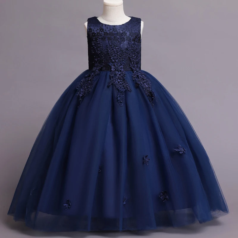 Mädchen Hochzeit Geburtstags feier Kinder Kleidung Mädchen Prinzessin Kleid ärmellose bestickte Pailletten Kleid Weihnachts feier Kleid