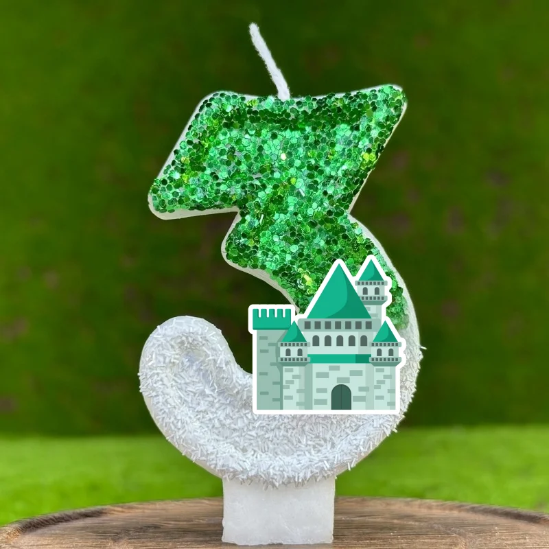 Cartoon Princess Castle Digital Candle Number 0-9 Kids Birthday Cake Decoration Supplies Anime Party Accessories Supplies
