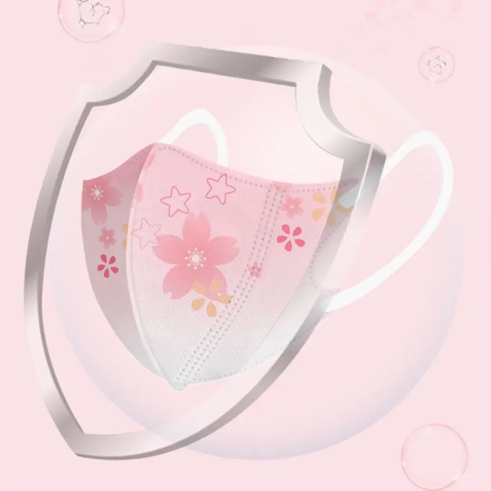 10 pz Sfumatura di Colore di Stampa Maschera Usa E Getta V-face 3 strati Maschera Antipolvere Design 3D Copertura Protettiva Per Il Viso Donne Femminili